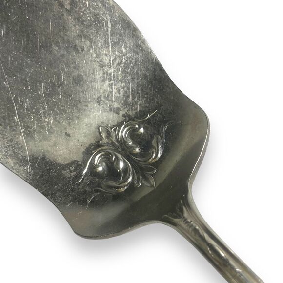 Antique Wm A. Rogers Nickel Silver Cake Pie Server Shovel Spade 9 in - Picture 4 of 10